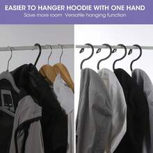 Organizador de Sudaderas para Armario, Perchero para Abrigos Y Sudaderas, Juego De 10 Perchas Ahorradoras De Espacio para Dormitorio Armario Interior - 1 - Ver 8