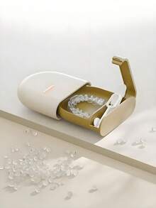 Contenitore portatile e invisibile per apparecchi ortodontici, retainer per denti sigillati, scatola per conservazione di apparecchi ortodontici (senza spazzola per la pulizia), contenitore per apparecchi dentali, scatola per conservare bracket, senza batterie richieste, design compatto, adatto per uso domestico e da viaggio