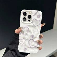 Patrón de amor con brillo de teléfono, teléfono con patrón de meteorito 11 12 13 14 15 16 Plus Pro Pro Phone, de moda y de calidad, regalo de primera elección - Colores mixtos 1 - Ver 4