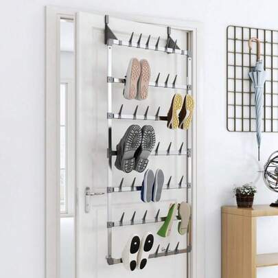 Hanging Shoe Rack Silver VidaXL