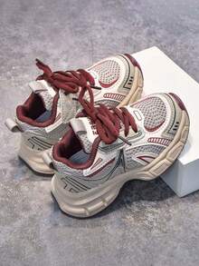 1双儿童流行运动鞋秋冬新款网眼透气男童软底防滑休闲鞋女童鞋运动鞋 - 紅色 - 查看 4