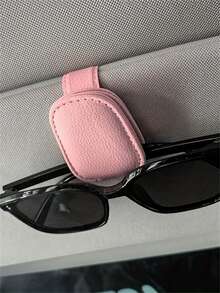 3pcs Universal Car Sun Visor Glasses Clip, Sunglasses Box, Car Glasses Holder, Car Interior Accessories, Fashionable Car Glasses Clip, Magnetic PU Leather Stylish Glasses Clip, Glasses Clothing Clip, 2pcs Car Interior Sun Visor Accessories, Glasses Storage Holder, For Vehicle Interior, 1pc Glasses Storage Holder Sunglasses Travel Cool - Multicolor - View 5
