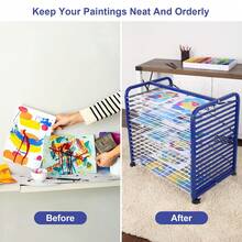 Art Drying Rack For Classroom, Art Storage Rack, Drying Rack Art With 16/25 Removable Shelves, Art Canvas Storage, Mobile Painting Drying Rack With Wheels - 16th Floor - View 7