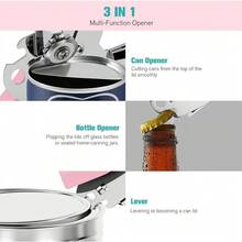 Can Opener,Professional 3-In-1 Multifunctional Manual Can Openers Bottle Opener,Kitchen Durable Stainless Steel Heavy Duty Can Opener Smooth Edge For Kitchen Seniors Friendly - 預設 - 查看 6