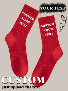 1 par anpassade båtstrumpor, personliga ansiktsstrumpor, parstrumpor, anpassade fotostrumpor, anpassade tryckta strumpor, personliga roliga ansiktsstrumpor, anpassade bildstrumpor, kan trycka valfritt ansikte på strumpor, jubileumspresent, alla hjärtans dag-present, födelsedagspresent, bröllopspresent, höststrumpor - Röd - Visa 1