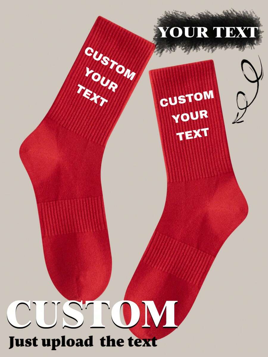 1 par anpassade båtstrumpor, personliga ansiktsstrumpor, parstrumpor, anpassade fotostrumpor, anpassade tryckta strumpor, personliga roliga ansiktsstrumpor, anpassade bildstrumpor, kan trycka valfritt ansikte på strumpor, jubileumspresent, alla hjärtans dag-present, födelsedagspresent, bröllopspresent, höststrumpor - Röd - Visa 1