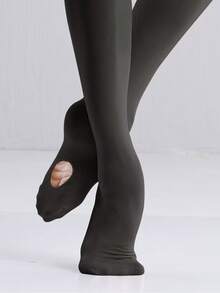 [60D 芭蕾紧身裤] 60D 可变换芭蕾破洞瑜伽紧身裤，女款，弹力破洞舞蹈裤，舞蹈长袜 1 双 - 彩色 - 查看 13