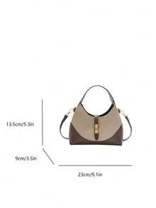 女士手提包和单肩包，时尚优雅简约商务休闲复古马鞍包，棕色 - 棕色 - 查看 10