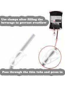 1/5/10个饮料血袋，10个可重复使用的饮料袋（透明袋+扣环+贴纸+漏斗）适用于万圣节派对装饰、主题派对、化妆派对、吸血鬼、僵尸、护士、毕业派对道具、秋季和圣诞节的血液循环