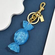 1pc Cartoon Fruit Candy Pendant Keychain, A Dual-Purpose Accessory Suitable For Bags And Keychains. It Is Simple And Elegant, Serving As Both An Exquisite Gift For Friends And A Wonderful Halloween Present To Give To Them. - Màu xanh lam - Xem 2