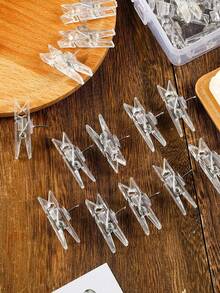 20pcs Creative Wooden Clips, Photo Clips, Cork Board Pins, Multipurpose Pins Suitable For Cork Board And Bulletin Board, Office And Classroom Decor - Multicolor - View 5