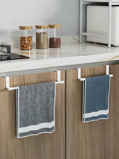 1 pezzo Portasciugamani per anta dell'armadio - Gancio salvaspazio senza foratura, montabile sulla porta, adatto per cucina, bagno e armadietti - Può appendere asciugamani e stracci - Facile installazione, organizzazione della cucina, storage del bagno, accessori per la casa moderni