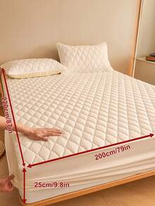 1件纯色床笠，床上用品，床笠，床垫套，柔软舒适的卧室床上用品，亲肤床垫保护套，防尘防潮，多种颜色可选，超声波菱形图案床笠，适用于各种床型（单人床、双人床、大号床、特大号床），床上用品礼品，涤纶床笠