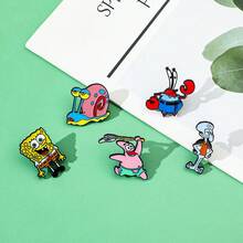 SpongeBob SquarePants 海绵宝宝 1/5 件趣味动漫胸针时尚盖瑞蜗牛珐琅别针金属徽章珠宝服装背包配饰礼物送给朋友 - 均碼 - 查看 8