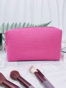 个性化华夫格旅行化妆包 - 毕业季回礼，可定制字母化妆包、刺绣洗漱包、伴娘礼物、结婚礼物、女士礼物、化妆包，可爱、萌、简约、趣味、卡哇伊、千禧年风、极简主义、通勤、商务休闲、基础款、定制、个性化、独特、专属定制、送给她、家人、朋友、女朋友、永恒的爱 - 彩色 - 查看 7