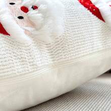 1pc Quilted Plush Santa Claus Cute Personalized Holiday Throw Pillow Cover - Multicolor - View 5