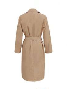 女士休闲风衣，秋冬 - 卡其色 - 查看 3