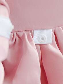 少女优雅蝴蝶结后背深 V 领公主裙，适合生日派对、婚礼、花童、舞会、节日场合 - 粉色 - 查看 7