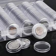 100 piezas de cápsulas transparentes para monedas, estuche de 27/30 mm, caja de almacenamiento de monedas coleccionables transparentes, suministros de colección - 100 unidades de 30 mm - Ver 2