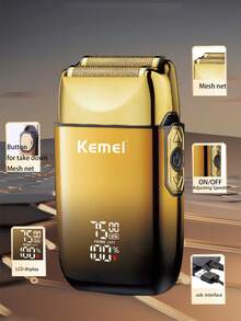 Kemei Conjunto de cortadora de pelo y afeitadora eléctrica Kemei Marca KM-2131 para uso doméstico de hombres, recargable por USB, máquina de cortar el cabello inalámbrica, afeitadora de barba, regalo de cumpleaños para hombres