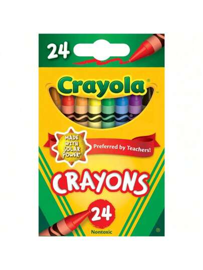 24 Colors Wax Crayons, Vibrant Colors, Smooth Application, Suitable For Back To School, Arts, Crafts, Classroom Gifts, Random Packaging