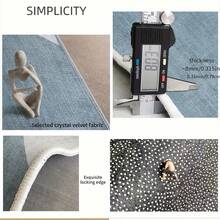 850g/M² Simple Blue Gray Geometric Design Living Room Mat Thickened Non-Slip Soft Non-Slip Single Piece Mat Simple Bedroom Dot Plastic Non-Slip Washable Inner Lining Durable Soft Large Area Mat Suitable For Bedroom And Living Room Indoor And Outdoor Decorative Carpet Suitable For Living Room, Bedroom, Office, Exhibition Hall - Various Sizes - 彩色 - 查看 9