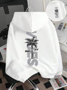 Tween Boy Letter Print Warm Sweatshirt - White - View 2