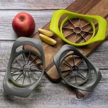 1pc  Stainless Steel Fruit And Vegetable Slicer | Double Grip Design For Convenient Cutting Of Round Fruits And Vegetables Such As Apples And Pears For Meal Preparation - Black - View 3