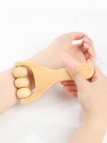 1/2-częściowy przenośny, ręczny, drewniany wałek do masażu, odpowiedni do odblokowywania meridianów i utrzymania zdrowia kręgów szyjnych, talii i nóg, do szkoły, na powrót do szkoły, w podróży, w podróży, w domu, w spa, do masażu, masaż, masażer, spa