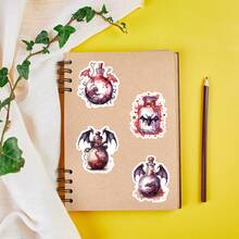 50pcs/Pack Halloween Gothic Witch Romantic Mysterious Dark INS Retro Romantic Cute Aesthetic Christmas Stickers, Cute Cartoon Fun Aesthetic Sticker Pack For Scrapbooking, Self-Adhesive Stationery Seals, Envelopes, Guitars, Instruments Decor, Holiday Gifts, Teenage Party Supplies, Rewards, Motivation Stickers, New Year Winter - Multicolor - View 3