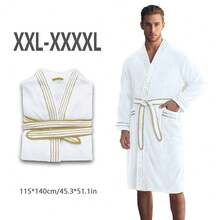 Men's Bath Skirt, Luxurious Coral Velvet Bathrobe-Super Long, Thick And Absorbent, Soft And Lint-Free, Very Suitable For Sauna, Swimming, Soft Texture For Fall/Winter, Home Relaxation, Bathrobe, Autumn Winter Wear,Gym And Family Use, Ideal Christmas Gift.