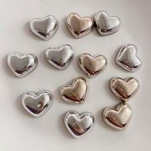 5/10pcs-Gold And Silver Heart-Shaped Refrigerator Magnets, Beautiful And Cute Kitchen, Office, Whiteboard And Dishwasher Stickers, Home Decoration, Christmas Gifts, Valentine's Day Gifts, Holiday Party Gifts