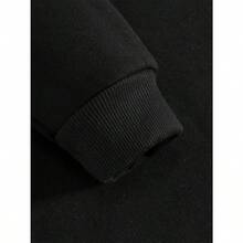 Women'S Cozy Long Sleeve Sweatshirt With Playful Cartoon Design - "Nightmare Before Christmas" Inspired, Black Casual Pullover For Fall/Winter, Comfortable Polyester Blend, Casual Wear|Playful Graphic|Comfortable Fit - 黑色 - 查看 4