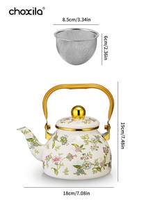 1pc Enamel Pot, Coffee Pot, Tea Pot, Large Capacity Water Kettle, Suitable For Gas Stove And Induction Cooktop, Universal Type