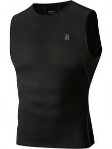 GYHSRunhit Sleeveless Compression Shirt Men Top Athletic Muscle Shirts Men - 黑色 - 查看 12