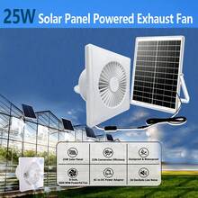 Quạt thông gió năng lượng mặt trời 25W, giá đỡ cao 8', công suất mạnh mẽ 2600 vòng/phút, dùng cho nhà kho sử dụng năng lượng mặt trời - trắng - Xem 6