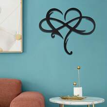 A Piece Of Infinite Heart-Shaped Metal Wall Art, Eternal Love Infinite Heart-Shaped Wall Art, Unique Infinite Heart-Shaped Wall Art Love Symbol Bedroom Decoration 15.8 Inches X 13.8 Inches