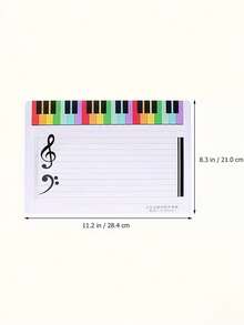 1pc Reusable Music Stave Whiteboard, Double-Sided Music Notation Practice Board, Suitable For Classroom, Learning, Educational Activities, Music Practice, Perfect Gift For Music Beginners - Multicolor - View 6