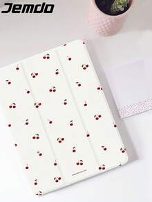 1 件简约樱桃圆点印花平板电脑保护壳，兼容 iPad 10.2、iPad Pro 2021/2020、iPad 9/10 代、Galaxy Tab A8 10.5 英寸 2022、Matepad 10.4 英寸/Tab，防摔，带铅笔槽，支持睡眠/唤醒 - 彩色 - 查看 4