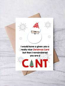 1 张有趣的圣诞贺卡，带信封、模仿圣诞老人眼镜和雪花设计，“最伟大的礼物”空白内页贺卡，适合节日礼物 - 彩色 - 查看 6