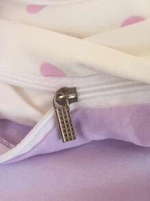 Sanrio 2/3pcs  Bedding Set - /// (1pc Duvet Cover + 1/2pc Pillowcase, No Filling) Cute Cartoon, Full Size, Soft & Comfortable, Suitable For Dorm, Home Bedroom, Hotel, All Seasons, With Zipper Closure And Pillowcase, Multi-Color, Durable, Oversized Bedding Set - White Coulomi - View 5