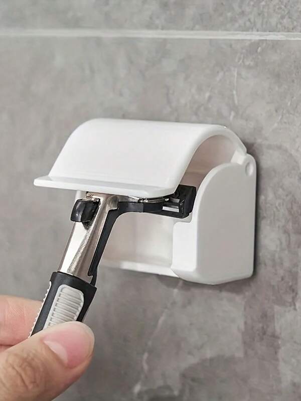 حامل ماكينة حلاقة وحامل فرشاة أسنان كهربائية 1/2 قطعة، بدون حاجة إلى ثقب، سهل التركيب، قوي، موفر للمساحة، تصميم بسيط، ضروري للحمام، أساسي لتخزين الحمام، لتنظيم الحمام بسهولة، ديكور منزلي للحمام، ديكور خريفي، عودة إلى المدرسة، هدية عيد الميلاد