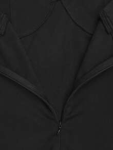 带金属环的高腰连体裤 - 2025 年女士无袖紧身连体裤，修身性感连体裤，夏季时尚街头服饰 - 黑色 - 查看 6