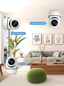 1080p 高清 2.4Ghz 智能家居安全摄像头 - 全天候彩色夜视、平移/倾斜/缩放、双向音频、带运动报警的宠物监视器 - 无线室内/室外安全摄像头 - 黑色 360 度无死角移动远程摄影监视器 - 彩色 - 查看 9