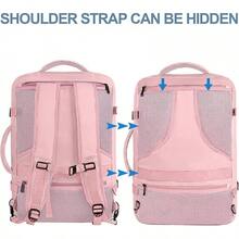 Vancropak Mochila de Viaje 10kg Avion, 40L Grande Expandible, Impermeable Viral Maleta Mano, Equipaje Mujeres y Hombres Universitaria, Aprobada para Vuelos, Negro - ROSA - Ver 7