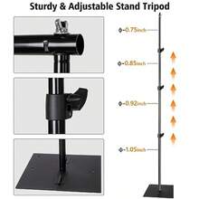 Pipe And Drape Photography Backdrop Stand Kit Adjustable Photo Background Stand 10ft X 8.5ft With Metal Base For Parties Weddings Birthday Party Events Photo Booth With 4 ClampsCarrying Bag. - như hình ảnh - Xem 3