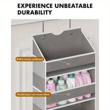 Over The Door Organizer Hanging - 6 Shelf Over Door Organizers With 6 Clear Front &12 Side Pockets - Swing-Proof 50LB Load Behind Door Storage For Closet Bedroom Bathroom Nursery Baby Essentials - 灰色 - 查看 3