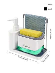1 Set Handmade Soap Dispenser Kit, Includes Tray, Double-Layer Soap Dispenser, Sponge Holder And Dish Rack, Suitable For Kitchen Sink Countertop Storage, Practical Kitchen Tool, Home & Bathroom Decor, Autumn Decoration, Back To School Essential - Multicolor - View 4