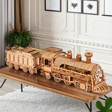 Khối xây dựng đầu máy xe lửa bằng gỗ 3D, Mô hình lắp ráp đồ chơi bằng gỗ tự làm, Đồ trang trí sáng tạo, Bộ đồ chơi thủ công bằng gỗ, Quà tặng Giáng sinh/Sinh nhật lý tưởng cho người lớn (Đầu máy xe lửa: 302 chiếc) - Nhiều màu - Xem 3