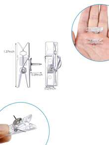 20pcs Creative Wooden Clips, Photo Clips, Cork Board Pins, Multipurpose Pins Suitable For Cork Board And Bulletin Board, Office And Classroom Decor - Multicolor - View 3